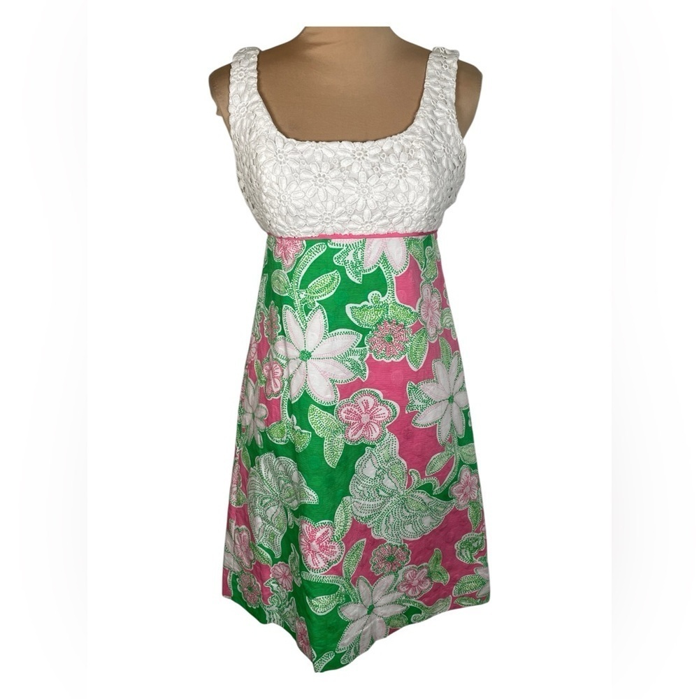 Lilly Pulitzer Vintage Allegra Dress Colorblocked Size 4